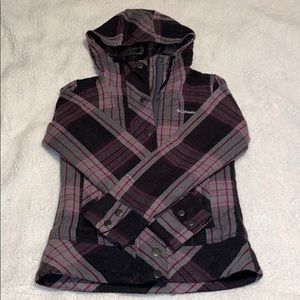 Columbia omnishield hooded checkered jacket